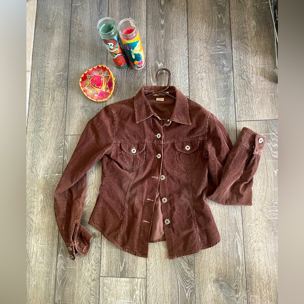 🤠Women/girls/boys REFUGE corduroy longsleeve Western/Cowgirl shirt- 🤎 brown